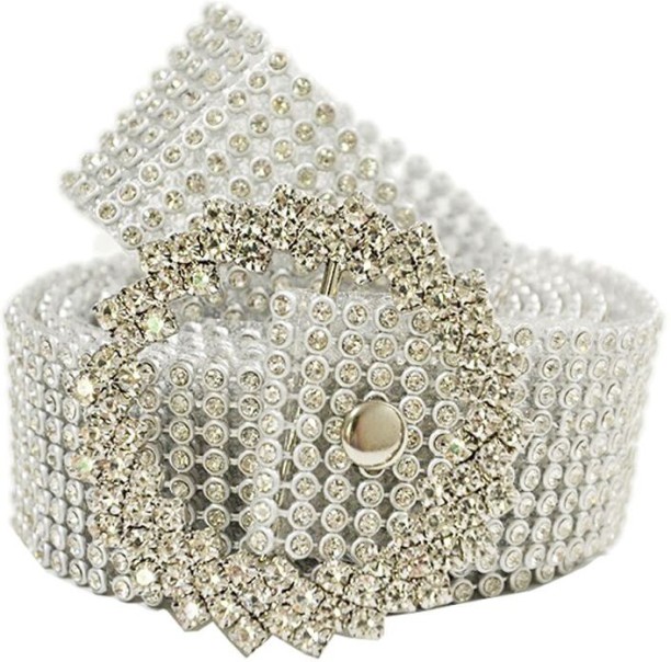 ALANES Bright Shiny Women Chain Diamond Rhinestone Crystal Belt Tactical Belt