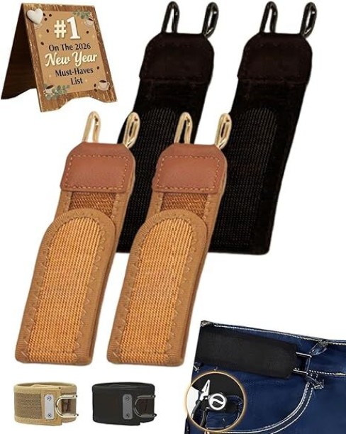 Happyfun Buckle-Less Belt Hooks, Tactical Metal Hook Elastic Belt Tactical Belt