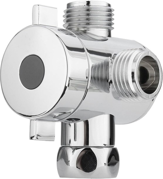 P Concepts Shower Head Diverter Valve Toilet Bathroom 3 Way Tee Connector Sanitary Outlet Water Distributor, Silver Tap Adapter