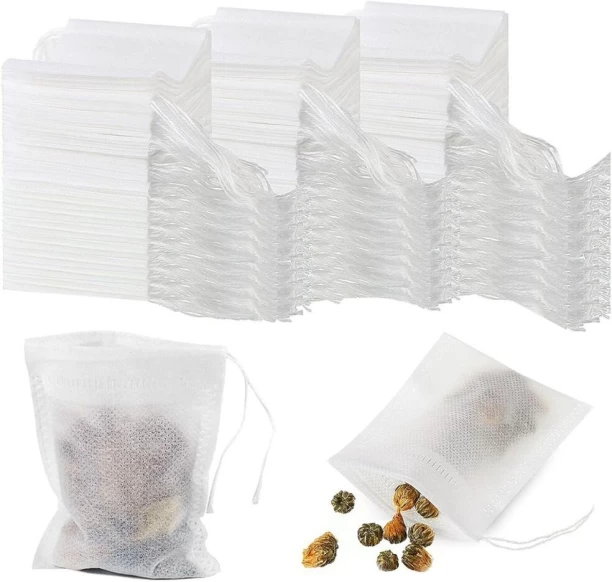 Chenshia Organic Tea & Coffee Filters - Drawstring Bags Paper Tea Strainer