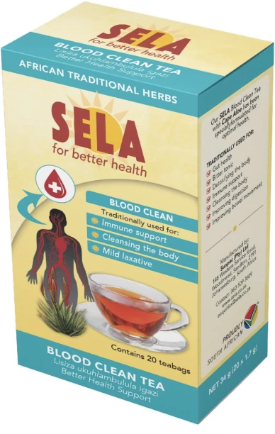 Sela Blood Clean Tea Natural Herbs with Rooibos & Cape Aloe Herbal Infusion Tea Box