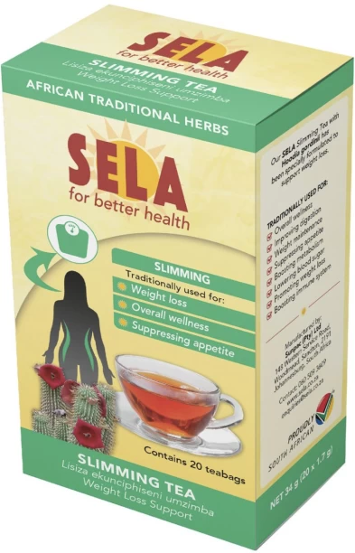 Sela Slimming Tea Natural Herbs with Rooibos & Hoodia Gordinii Herbal Infusion Tea Box