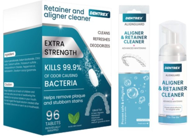 DentreX Complete Retainer & Aligner 2-in-1 Cleaning Bundle Teeth Whitening Kit