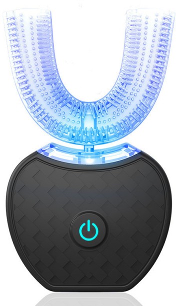 LuckyUnion V-WHITE Ultrasonic U-Shaped Toothbrush for Teeth Whitening, Electric Toothbrush For Adults - 360° Mouth Cleansing, - Wireless Charging & LED Light Teeth Whitening Kit