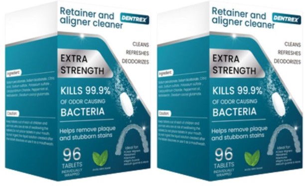DentreX Extra Strength Retainer and Aligner Cleaner Tablets - 192 pack Teeth Whitening Kit