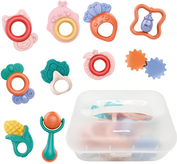 chenshia Baby Rattle Teether Educational Sensory Baby Rattle Toys Set Teether