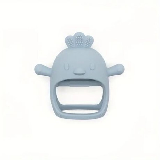 Babywombworld Silicone Teether Baby Soothing Chicken (Dust Blue) Teether