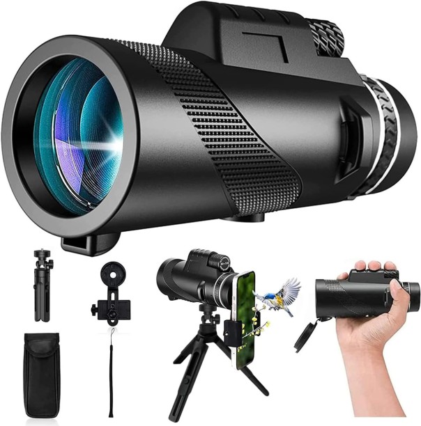 BezosMax 80x100 HD Monocular Telescope with Smartphone Adapter Tripod, Large Vision High Powered Monocular for Bird Watching Hunting Hiking Camping Wildlife Reflecting Telescope
