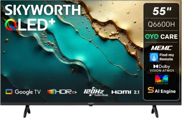 Skyworth 169 cm (55 inch) QLED Ultra HD (4K) Google Smart TV