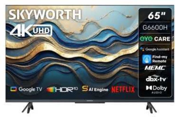 Skyworth 165.1 cm (65 inch) LED Ultra HD (4K) Google Flat-Panel TV