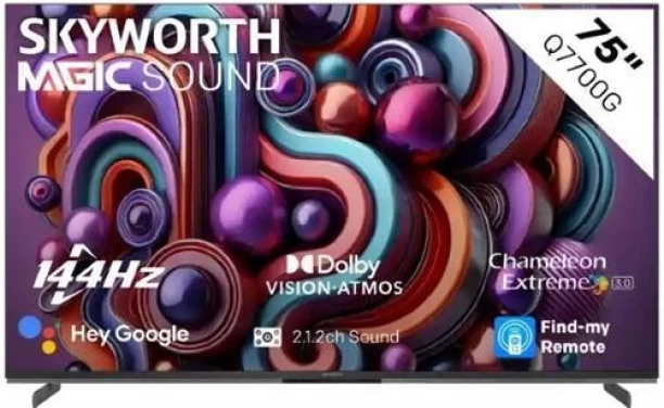 Skyworth 190 cm (75 inch) QLED Ultra HD (4K) Google Smart TV