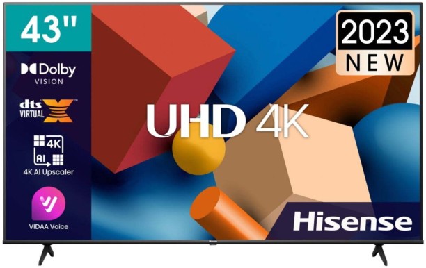 Hisense 108 cm (43 inch) LED Ultra HD (4K) VIDAA Flat-Panel TV, Smart TV