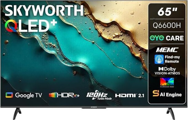 SKYWORTH 163 cm (65 inch) QLED Ultra HD (4K) Google Smart TV