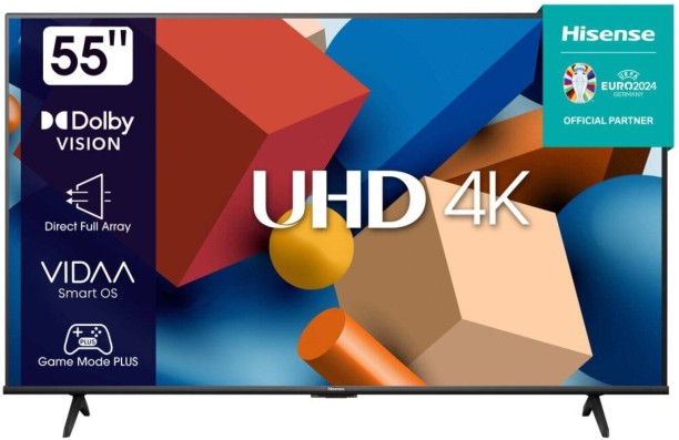 Hisense 139 cm (55 inch) LED Ultra HD (4K) VIDAA Flat-Panel TV, Smart TV