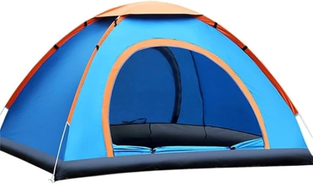 Generic Camping Tent Quick Open Tent Waterproof Anti-UV Tent Hiking Large Space Sun Shelter Beach Outdoor Tents Portable Camping 1-2/3-4 People Lightweight Easy Set Up (Color : Blue, Size : 3-4 Person) Tent - For Adults