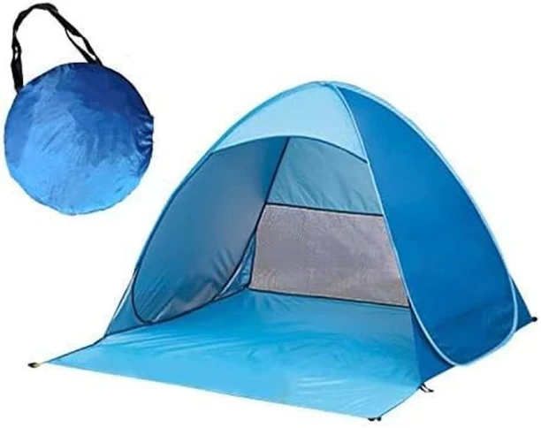 P Concepts UPF 50+ Easy Pop up Beach Tent Sun Shelter 3-4 Person Instant Automatic Portable Baby Canopy Cabana Sun Shade Umbrella (Blue) Tent - For 1 tent