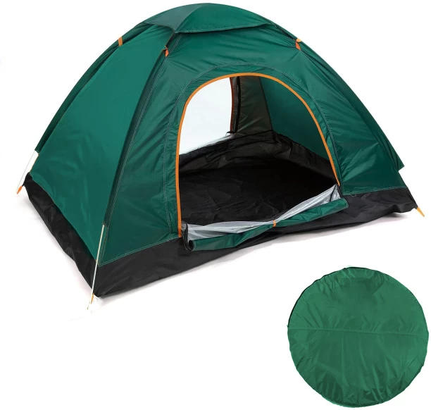 LMA 200x200cm 3 person 2 door dome pop up tent with sunroof & inner lining Tent - For camping