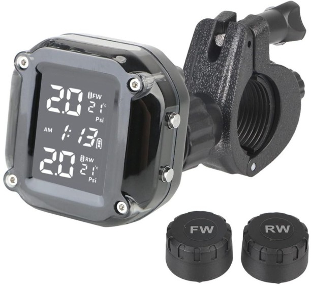 Spark Motorcycle TPMS Tire Pressure Monitoring System with 2 External Sensors Plastic Digital Tire Pressure Gauge