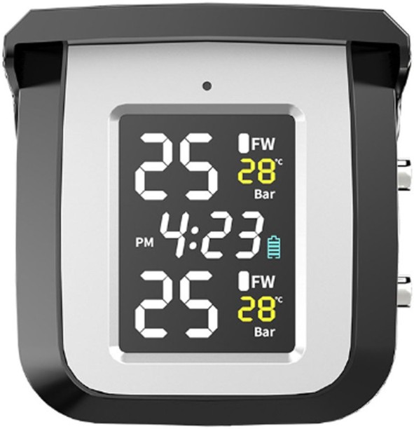 Spark Solar Motorcycle Tire Pressure Detector Wireless Monitoring Waterproof Plastic Digital Tire Pressure Gauge