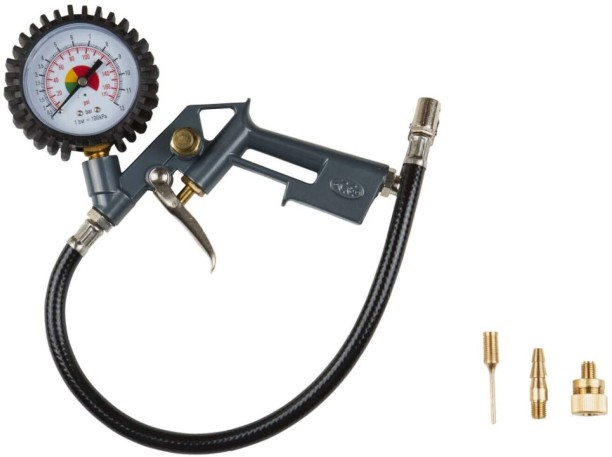 Tradeair Inflating Gun Cast Iron Analog Tire Pressure Gauge