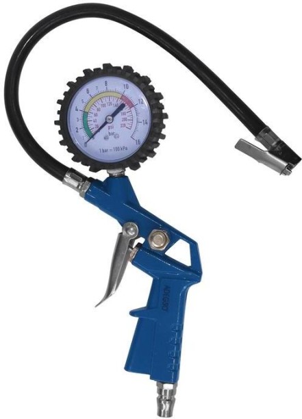 Adegso Tyre Inflating Gun, Standard Duty - Bar Version Steel Analog Tire Pressure Gauge
