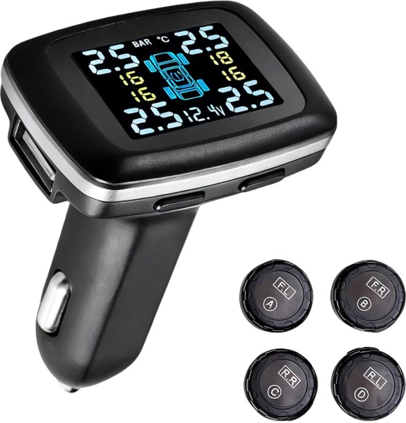 Bloo Wireless TPMS tire pressure monitoring system Stainless Steel Smart Tyre Pressure Gauge
