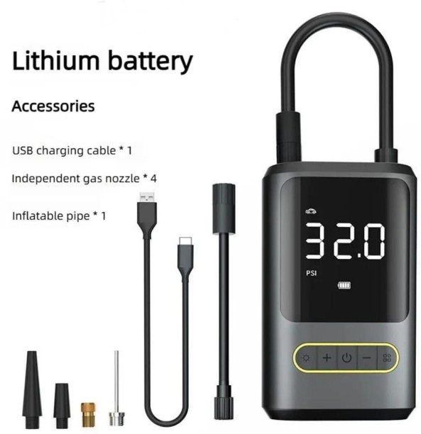 Luxmart Portable Air Compressor Plastic Digital Tire Pressure Gauge