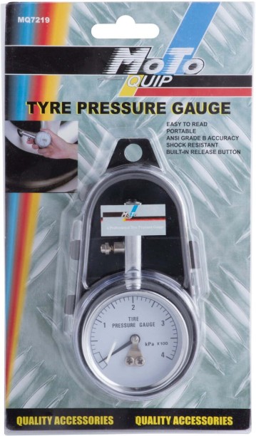 Moto-Quip Tyre Pressure Gauge Stainless Steel Analog Tire Pressure Gauge