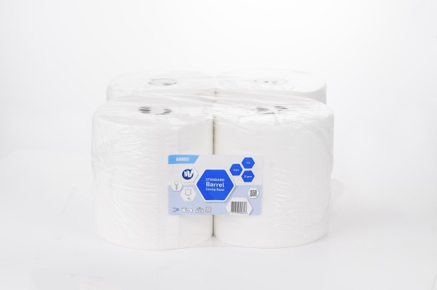 Barrel 1 Ply Centre-pull Toilet Paper Roll