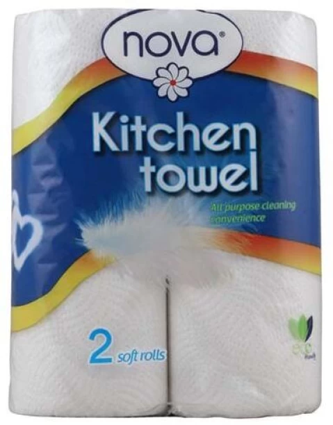 Nova 2Pack 2PLY Kitchen Towel 50Sheets White Paper Napkins