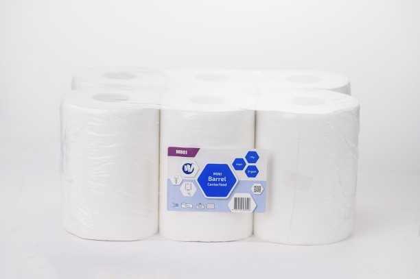 Barrel 1 Ply Centre-pull Toilet Paper Roll