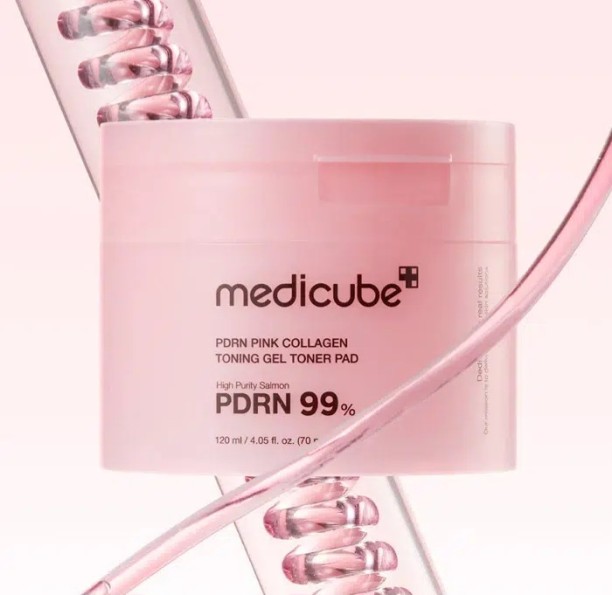 Medicube PDRN Pink Collagen Toning Gel Toner Pads ( 70 Pads) for Men & Women