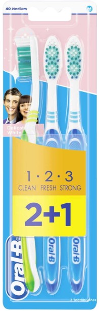 ORAL-B 123 Delicate White, 40 Medium Medium Toothbrush