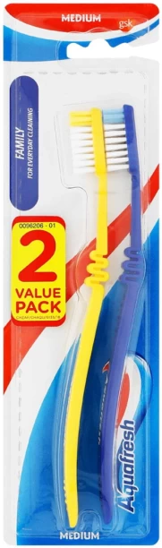 Aquafresh ToothBrush Twin Pack Medium Toothbrush