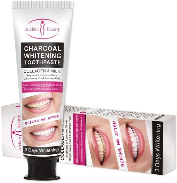 Collagen and Milk Charcoal Whitening Toothpaste - 2 Pack Toothpaste