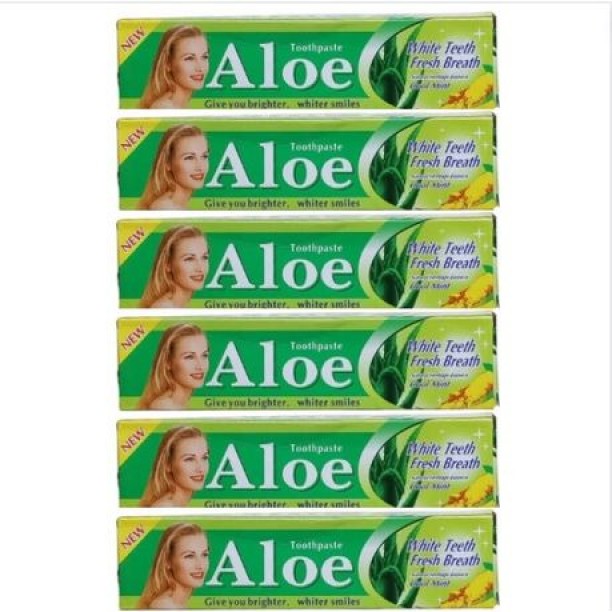 top sale trader Pack of 6 Aloe Toothpaste With Toothbrush Toothpaste