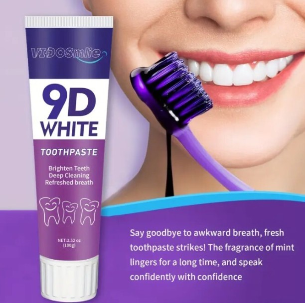 VIDO VIDOsmile 9D White Toothpaste, Deep Cleaning, Teeth Brightening, 100g Toothpaste