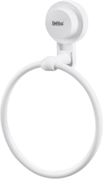 Bathlux Towel Ring Holder With Suction Cup White - 30167 Stainless Steel Ring Towel Holder