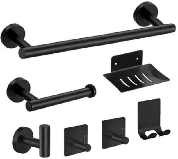 Innolife Elegant 7 Piece Towel Rack & Bathroom Accessory Set Stainless Steel Bar Towel Holder