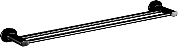 Bodie Electra Black - Double Towel Rail 600mm Nickel Bar Towel Holder