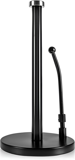 Pruchef Stainless Steel Paper Towel Holder with Weighted Base - Black - 34.5cm Stainless Steel Bar Towel Holder