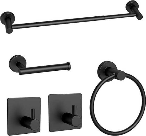 Decorum & Co DCBAM01MB1 Steel Bar, Ring, Hook Towel Holder