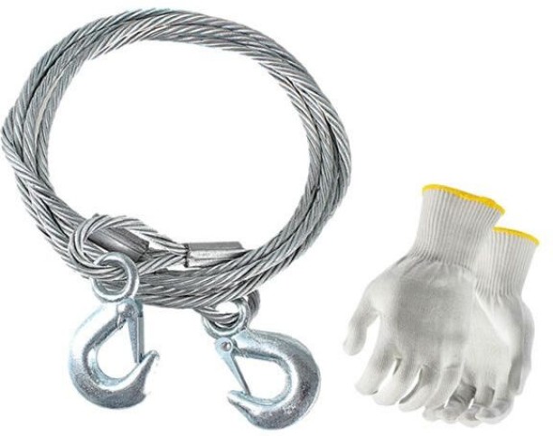 GL Heavy-Duty 10mm x 4m Steel Wire Towing Rope with Hooks – 70509-11 – High-Strength Tow Cable for Cars & SUVs Steel Towing Cable