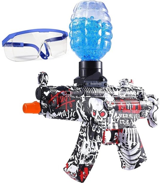 Umlozi Rechargeable Electric Gel Ball Blaster, Protective Eyewear & 8000 Gel Balls - Red Guns & Darts