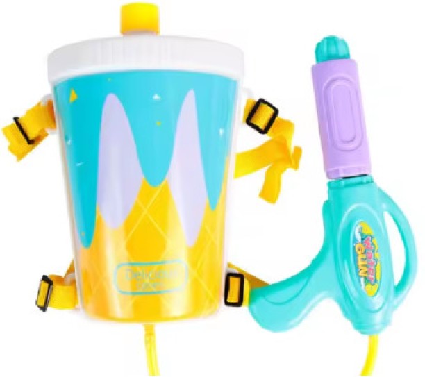 Miss Bliss Imports Blue Bottle Drink Shape play Water Gun Hose Tank Backpack Water Gun