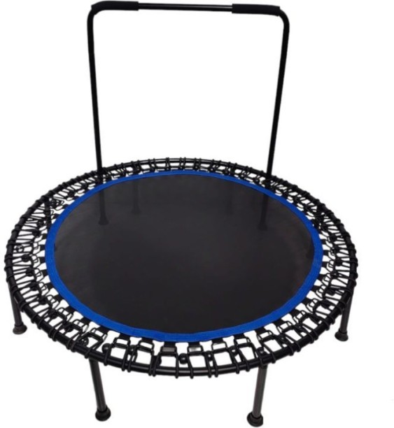 HOME GYM Fitness Trampoline with Adjustable Handle Round - Blue Trampoline