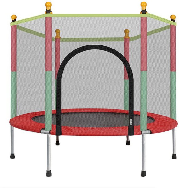 HOME GYM KIDS Trampoline With Fence- Jumping Bounce Bed With Protecting Wire Net Trampoline