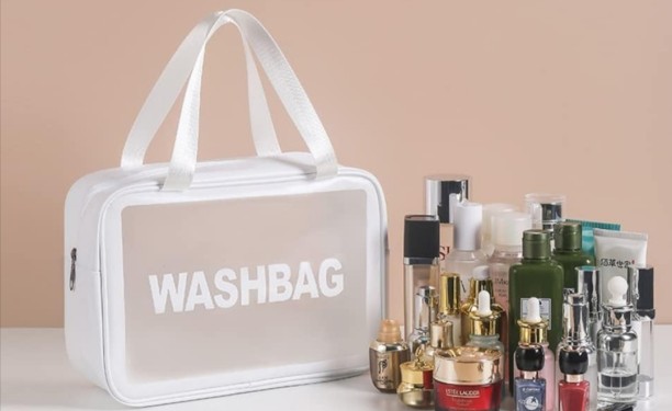 GENERIC Frosted Large Capacity Waterproof Toiletry Bag With Handle Travel Organizer