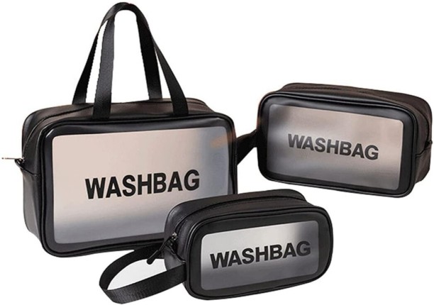 CNB Toiletry Bags 3Pcs Portable PVC for Women Men,Clear Makeup Bags Cosmetic Pouch Organizer Waterproof with Zipper Handle,Transparent Travel Large Storage Travel Organizer