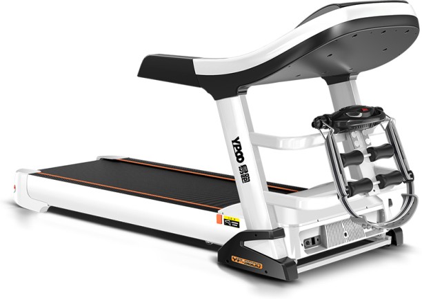 Pro-Sports Modern Electric Treadmill With 15.6” TFT HD TV Screen, Bluetooth, Fitted With Kinomaps, Zwift & Yfit Apps. White In Colour. Motorized Treadmill